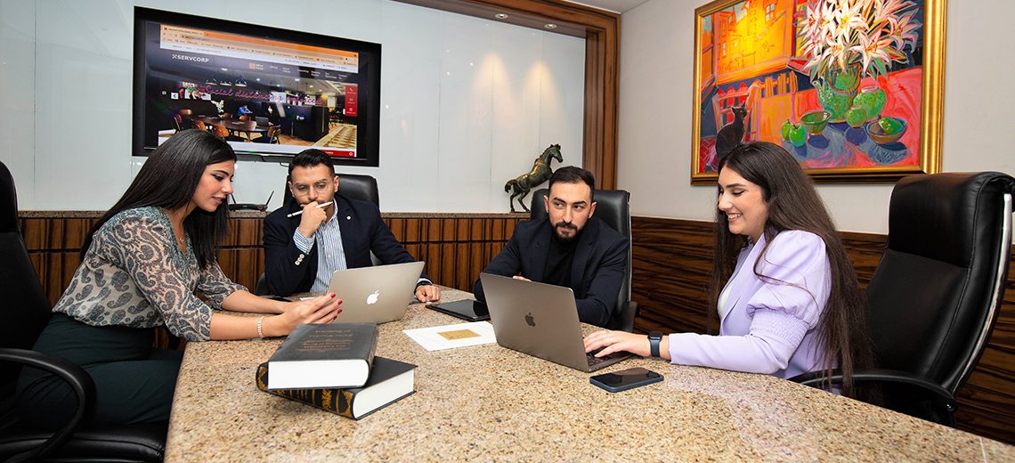 Clients meeting in a fully equipped boardroom with premium service and first-class IT at Servcorp Doha Tower.
