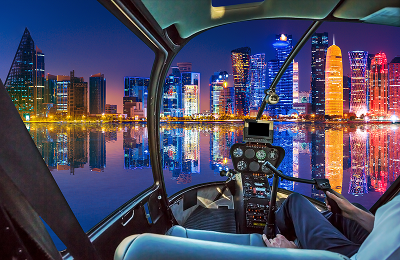 Panoramic view of West Bay, Doha.